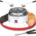 Electric Smores Maker Tabletop Indoor Kit, Indoor Marshmallow Roaster, Smores Station with 4 Compartment Trays & 4 Forks, Great Gift for Adults and Kids in Holidays and Parties (Red)