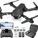 DRONEEYE 4DV13 Drone with 1080P HD FPV Camera for Kids Adults, Remote Control Helicopter Quadcopter for Beginners boy Toys Gift, Waypoint Functions, Altitude Hold, Gesture Selfie, 3D Flips, 2 Batteries, Black