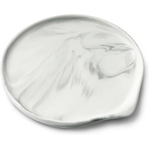 Oversized Spoon Rest,Ceramic Spoon Rest for Kitchen Counter Dishwasher Safe Marble Decor Spoon Holder for Kitchen,7 Inches (Large)