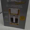 West Bend Timeless 12-Cup Programmable Coffee Maker with Brew Strength Selector for Hot and Iced Coffee, Includes 1-4 Cup Brew Option and Permanent Filter (White/Gold)