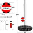 SPOYNAL Portable Tetherball Set with Tetherball Ball, Rope and Pole, Tether Ball and Rope with Heavy Duty Poles and Sturdy Base for Adults Outdoor Backyard Lawn Beach Game, Medium or Large