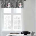 Window Valance Rod Pocket Short Curtain Panels Winter Falling Snowflake and Snowman Kitchen Valances Curtains, Merry Christmas Grey Back Window Treatments Drapes for Living Room Bedroom Decor (54"W x 18"L (Pack of 1))