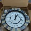 OCEST 18inch Large Indoor Outdoor Clock Illuminated Wall Clock with Thermometer Hygrometer & Night Light Waterproof Battery Operated Silent Non-Ticking Wall Clocks Decor for Patio Pool Porch Bathroom
