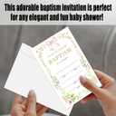 2 x Baptism Invitation Card, Blush Pink Floral And Bow Christening Invitations For Girls, First Holy Communion Fill In Invites, Religious Celebration Decorations Baby Shower Supplies, 08