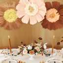 2 x AOBKIAT Fall Baby Shower Decorations for Wall,6PCS Large Paper Flower for Thanksgiving Party,Red Brown Blush Tissue Paper Flowers for Boho Wedding Floral Backdrop,Bridal Shower,Birthday,Archway