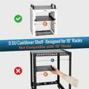 Tecmojo 0.5U Rack Mount Shelf for 10" Server Rack, 10.23" Deep Vented Cantilever Tray, Metal Shelf for Network Cabinet, Server Enclosure, Enhanced Airflow, Black