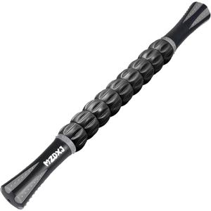 2 x Muscle Roller Massage Roller Stick- Deep Tissue Fascia Blaster for Myofascial Pain Relief, Lymphatic Drainage & Body Sculpting, Handheld Physical Therapy & Recovery Tool (Gray black-18 inch)