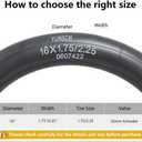 16" Heavy Duty Bike Tubes 16x1.75 16x1.95 16x2.10 16x2.125 AV Schrader Valve 45/57-305 Bicycle Tubes Compatible with 16 X 1.75/2.25 Bike Tire Tubes 2-PCS