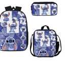 KOHREE Student Backpack Stitch Three-Piece Set 17 Inches