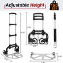 Folding Hand Truck, Dolly Cart with Wheels Foldable, Lightweight Aluminum Luggage Cart Portable Collapsible Trolly for Utility Cart, Hand Trucks for Moving Travel Shopping Airport Office