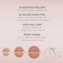 Conair Double Ceramic Hot Rollers for Long, Medium, and All Hair - Hair Curler - Hair Roller Clips Included - 1/2 inch, 3/4 inch, and 1 inch Rollers