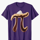 Funny Chocolate Cream Pie Pi Day Math Lover Kids Foodie Pun T-Shirt Purple M