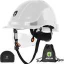GREEN DEVIL 2910VR Cap-Style Hard Hat Vented ABS Safety Helmet with Built in Visor Lightweight Adjustable Construction Hard Hats for Men and Women 6 Pt.Suspension Work Hardhat (White)