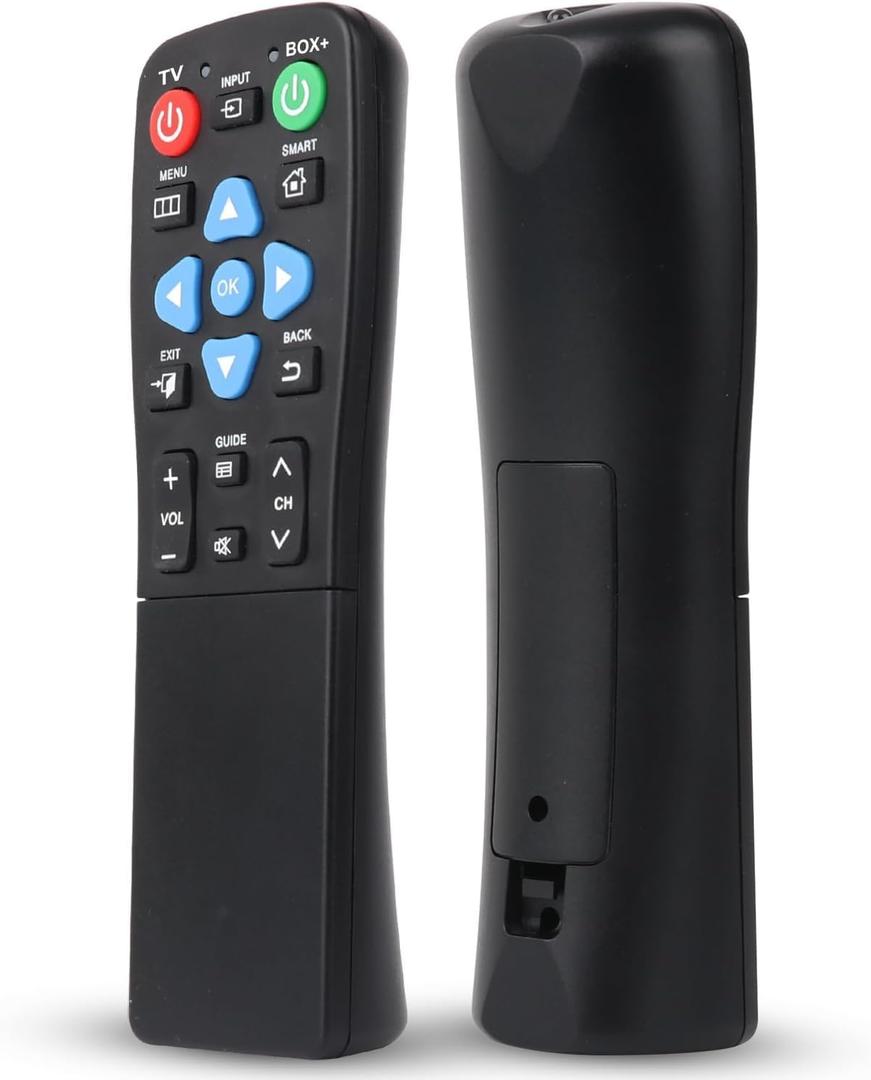 Universal Big Button Remote for Seniors, Elderly, 2-Device Control - Learning Functions, Use for TV, Streaming Box, Soundbar Audio Recevier, DVD/VCR/SAT Device & DVD, Dementia Friendly GiFeets