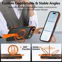 for iPhone 17 Air Case with 360 Spin Magnetic Stand-Finger Strap, [Fit for MagSafe][Mil-Grade Protection] Ring Holder Kickstand Shockproof Translucent Matte for iPhone 17 Air 6.5" (Orange)