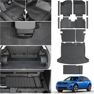 Floor Mats for Honda Prologue/Chevy Blazer EV 2024-2026, TPE All Weather Protection Cargo Mat with Backrest Mat Lower Trunk Liner for Honda Prologue Accessories (Inclued Door Sill Guards)