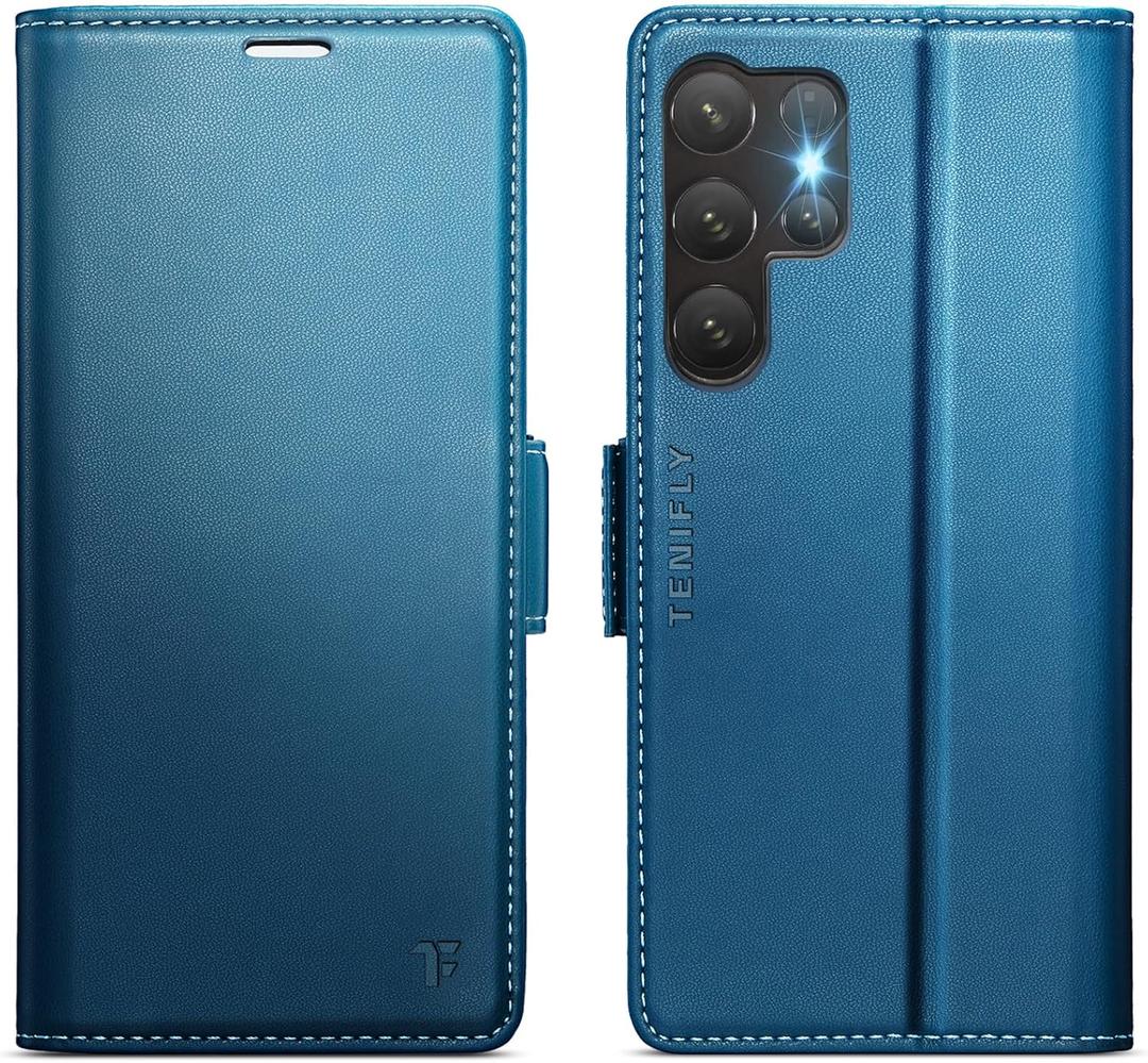 for Samsung Galaxy S26 Ultra Case Wallet with RFID Blocking Card Holder, PU Leather Kickstand Protective Flip Phone Cover Fit for Galaxy S26 Ultra 6.9", Blue