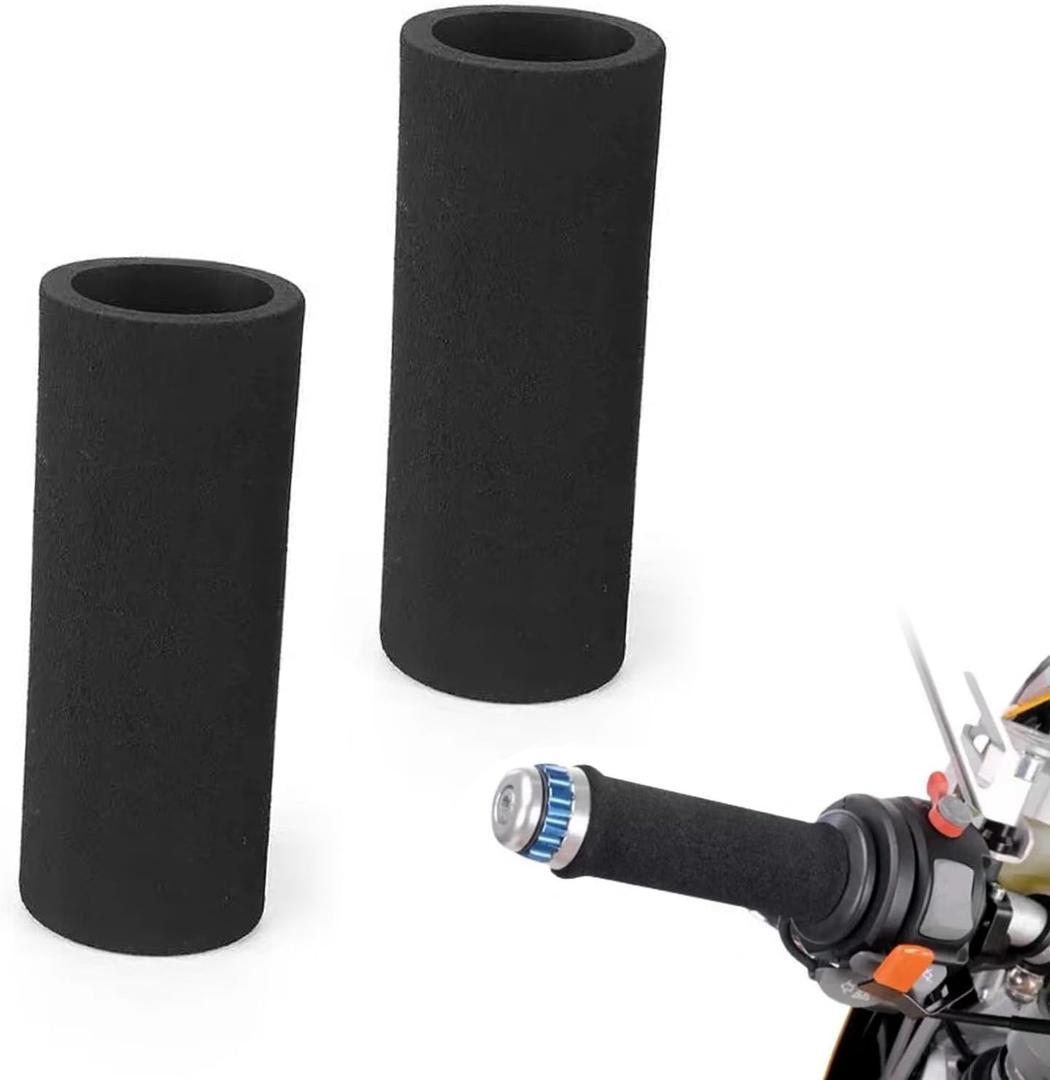 SLIMI 2 PCS Motorcycle Hand Grips Cover, 27MM Handlebar Grip Sponge Covers, Anti-Slip Handle Grip Protrctor, Universal for Most Motorcycles, ATV, Dirt Pit Bike, Motocross (Black)