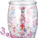 Nuogo 3 Gallon/384 oz Large Candy & Cookie Jar with Lid Plastic Apothecary Jars Large Food Storage Container Unbreakable Kitchen Storage for Cookie, Candy, Snack and Dried Foods DIY Gift