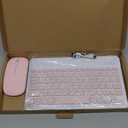 Rechargeable Bluetooth Keyboard and Mouse Combo for iPad, Ultra-Slim Portable Wireless Mouse Keyboard for iPad Pro Air Mini iPhone Samsung Tablet Cell Phone Android, iPadOS/iOS 13 and Above (Pink)