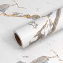 VEELIKE 15.7''x118'' Luxurious White Gold Marble Contact Paper for Countertops Waterproof Peel and Stick Matte Marble Wallpaper Granite Paper for Kitchen Countertop Vinyl for Bathroom Walls Table