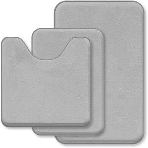 RUN HELIX Bathroom Rugs Sets 3 Piece, Soft Absorbent Memory Foam Bath Mats Set, Dry Fast Bath Mat, Machine Washable Bath Rug Set for Bathroom （Ash Gray）