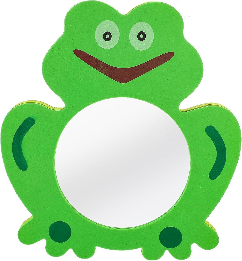 Toyvian Baby Bath Mirror Toy 7X7 Inch Unbreakable Foam Mirror for Kids Toddler Shower Bath Time Educational Coordination