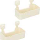 uxcell 2Pcs Suction Cup Shower Caddy, 11 x 7 Inches Suction Cup Shower Organizer Shelf Wall Mount Dispenser Rack Storage Shelf for Bathroom Kitchen, Beige