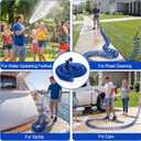 Therwen 100 ft Recoil Garden Hose, Self-coiling Lightweight Water Hose with 3/4'' Brass Connector and 8-pattern Spray Nozzle, Kink-free Spiral Hoses for Rv, Boat, Balcony and Car Washing