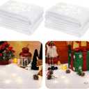 Christmas Fake Snow Blankets 2.3 x 6.6 Ft Snow Blanket Roll Fake Snow Decoration Fake Snow for Crafts Fake Snow for Crafts Artificial Snow Carpet, 3.3 Ft Fairy Lights for Party (Low Density, 2 Pcs)