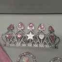 Meland Princess Dress Up for Girls 3-8, 11Pcs Mermaid Cape with Crown, Dress Up Clothes Birthday Gift Toys for Girls Toddlers (Pink)