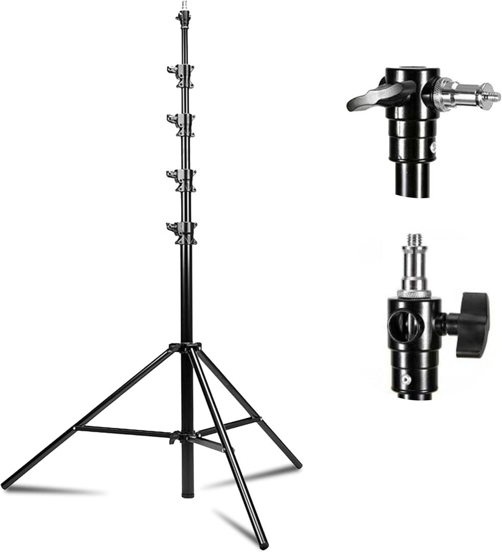 Kate Heavy Duty Light Stand Tripod - 15.7ft Air Cushioned Aluminum Alloy Lighting Stand with Tripod, 2 Sandbags & 1/4"-3/8" Adapter, 9.46lb Load for Studio/Indoor/Outdoor Video Photography