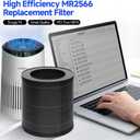 4 Packs MR2566 H13 True HEPA Replacement Filter Compatible with MORENTO MR2566 Air Cleaner Purifier with 10pcs Aroma Pads, 3-in-1 True HEPA Activated Carbon Pre-Filter, Basic Version
