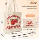 Aesthetic 2 Pack Canvas Tote Bag - with Makeup Pouch Bag for Women Reusable Grocery Bag for Gym, Travel, Work