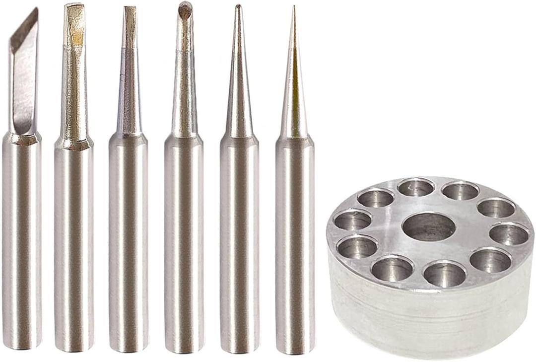 ST Soldering Tips for Weller WLC100 SP40 SP40N WP25 WP30 WP35 6pcs Combo with a Metal Tip Holder