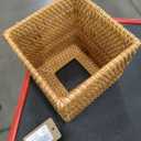 Rattan Tissue Box Cover Square, Wicker Tissue Box Holder, Decorative Woven Facial Tissue Holder for Bathroom, Kitchen, Living Room, Bedroom (Natural)