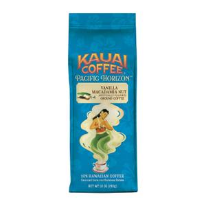 Kauai Hawaiian Ground Coffee, Vanilla Macadamia Nut Flavor (10 oz Bag) - 10% Hawaiian Coffee from Hawaii's Largest Coffee Grower - Bold, Rich Blend, 10 oz, BBD 02/16/2027