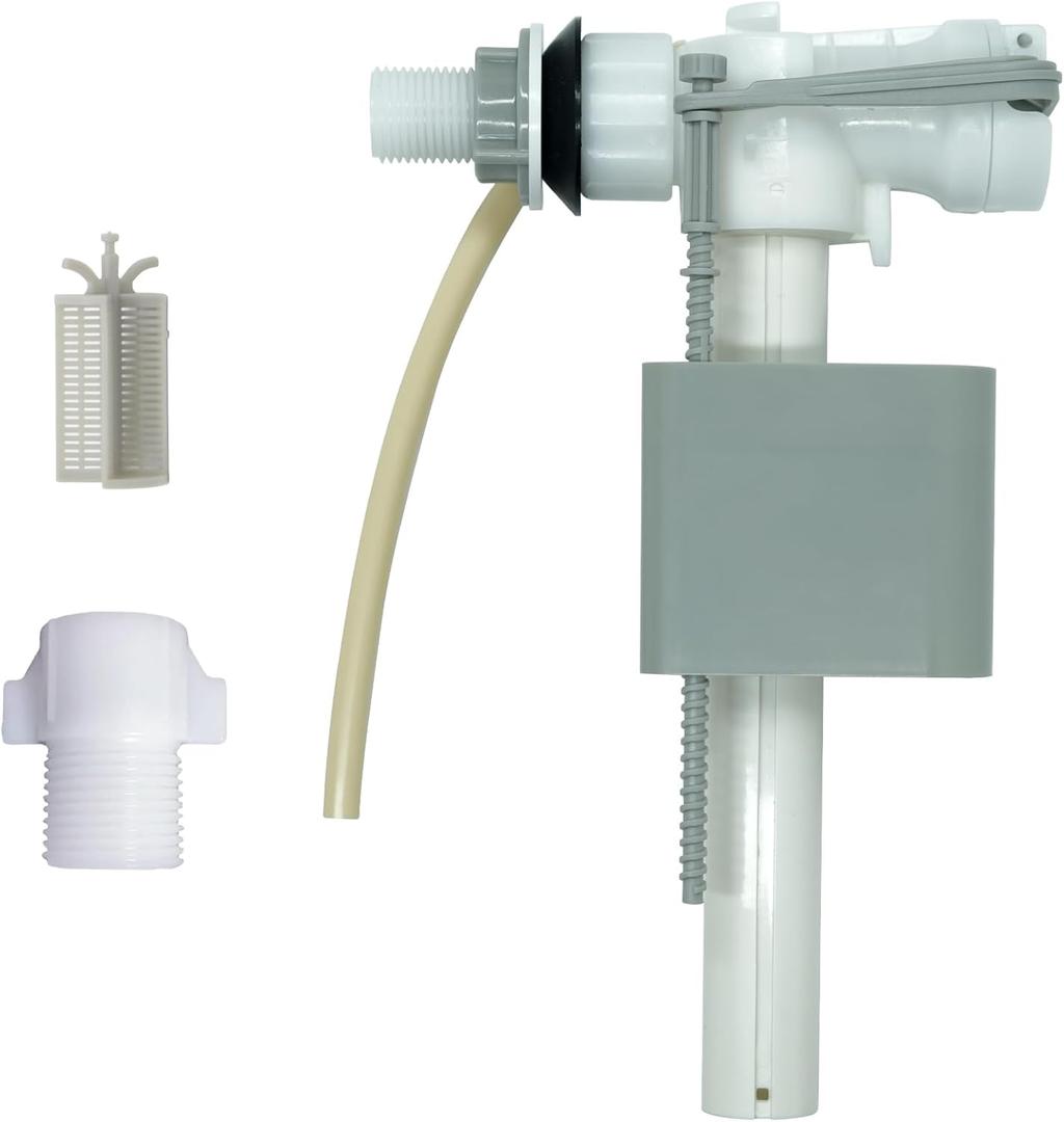Toilet Side Mount Fill Valve Replacement, Compatible with Delta RP71168, G1/2 Inlet with G7/8 Adapter, Adjustable Height Float, Includes Filter Screen & Refill Tube, WC Tank Repair Parts
