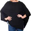 Bamboobies Breastfeeding Shawl - Nursing Cover for Breastfeeding - Ultra-soft (Black Poncho)