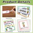 10 x 89pcs Classroom Monthly Calendar Pocket Chart Cards for Classroom Homeschool Needs