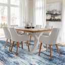 6x9 Area Rugs for Living Room, Modern Abstract Washable Rug with Non-Slip Backing & Low Pile Indoor Carpet for Nursery Room, Bedroom and Dinning Room, Blue