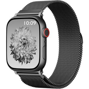 Magnetic Mesh Metal Compatible with Apple Watch Band 49mm 46mm 45mm 44mm 42mm 41mm 40mm 38mm Men and Women, Stainless Steel Loop Clasp Replacement for iWatch Bands Ultra Series 10 9 8 7 SE 6 5 4 3 2 1