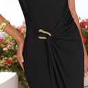 ZESICA Women's 2026 Summer Cap Sleeve Casual Bodycon Dress Elegant Wedding Guest Cocktail Party Formal Long Midi Dresses (Black, XL)