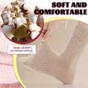 ZenBeya 100% Cotton Crew Socks for Women, Black Thin Ankle Tube Socks for Dress Trouser Clothes, Soft Hue Fashion Mid Calf Bootie Socks Size 5-9 Casual Breathable Winter Fall