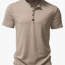 Men's Short Sleeve Henley Shirt Casual Stretchy Slim Fit T Shirt Size XL