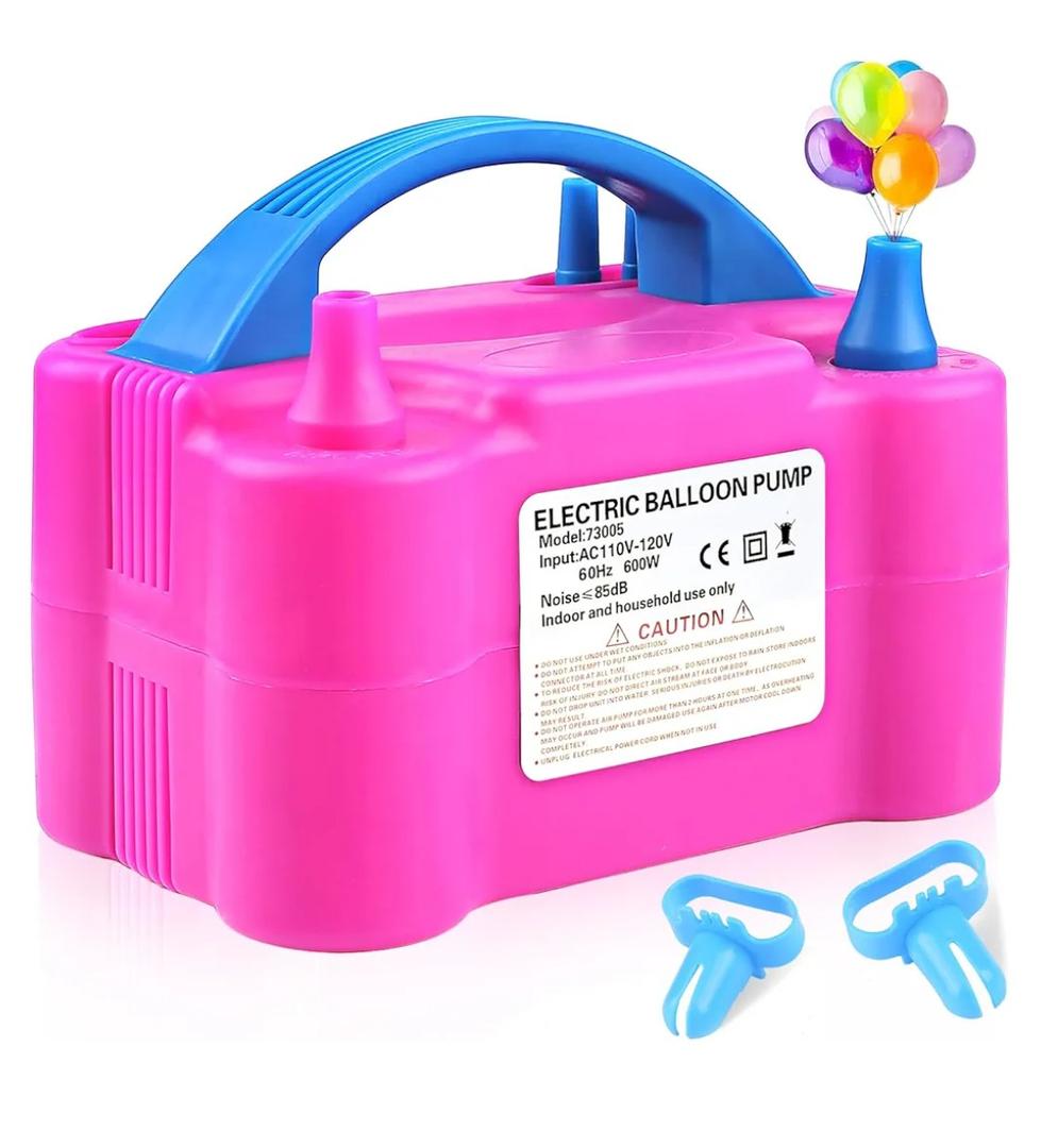 Balloon Pump Electric,110V 600W Balloon Blower Inflator Dual Nozzle Air Pump Balloons Inflator for Decoration, Party, Sport,Gifts:2 Balloon Tying Tools