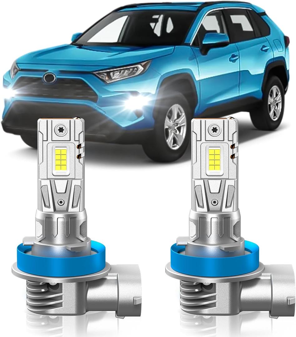 Fit for Toyota RAV4 2006-2012 & 2016-2023 Fog Light Bulbs, 6000K Cool White 700% Brightness Fog Lamp, Real 1:1 Size Plug and Play, Pack of 2
