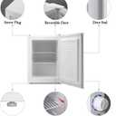 Antarctic Star 2.1 Cu.Ft Upright Freezer, Ultra-Compact Mini Freezer with Reversible Door, 7-Temp Control, Removable Shelves, Stainless Steel for Dorm, Home, Office, White