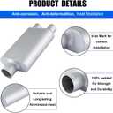 Universal Mufflers Performance Automotive Exhaust Aluminized Steel Muffler three Chamber center in dual out overall 23" (3" center in | 3" dual out)