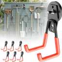 6 Pcs Magnetic Hooks Heavy Duty, D44 Industrial-Grade Neodymium Strong Magnet Hooks, Extra Large Magnetic Utility Storage Hooks, Magnetic Tool Hook for Garage Garden Kitchen Cruise Hanging (1.8 Inch Magnet, 6 Pack - Orange)